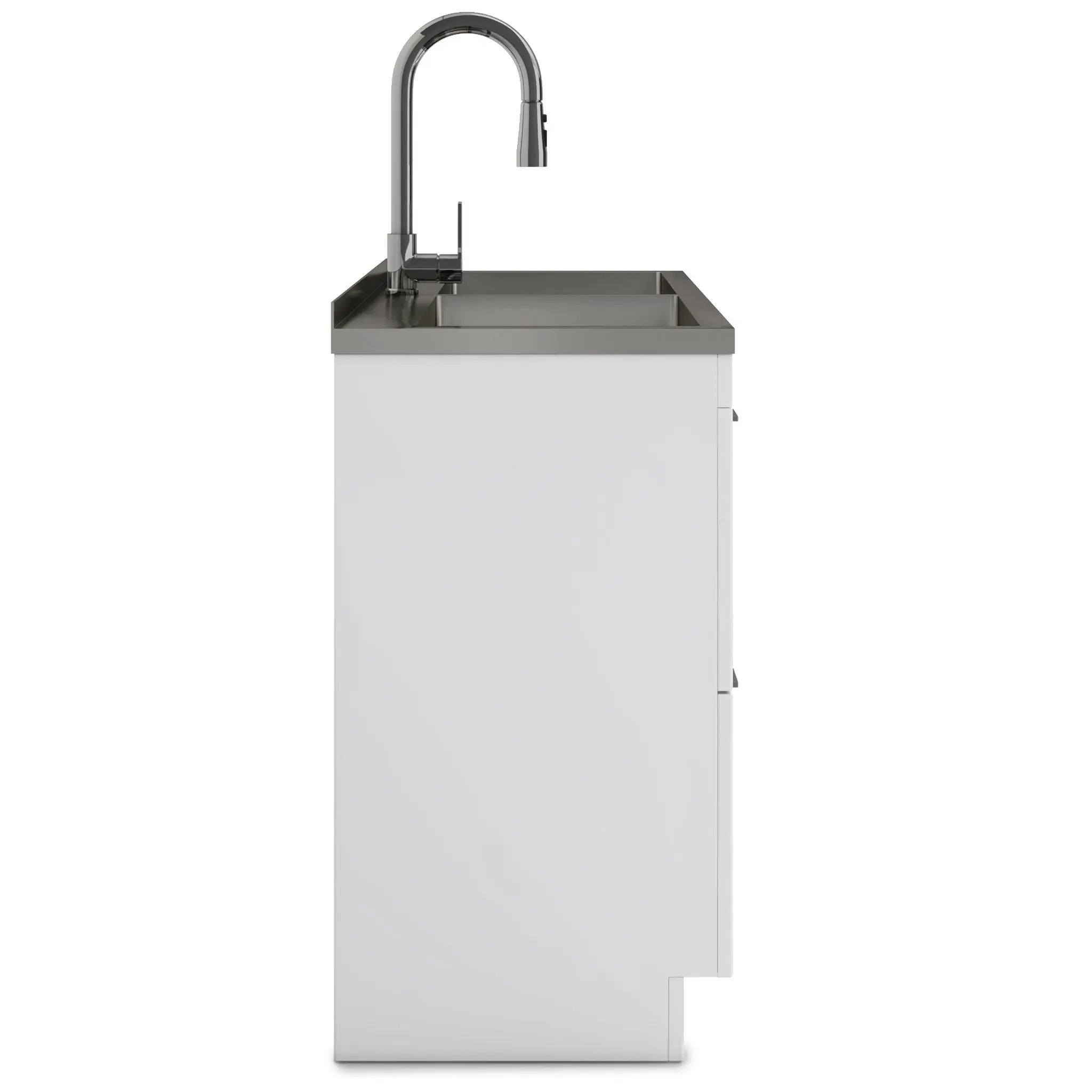 Shaker - Modern Wide Laundry Cabinet With Faucet And Sink - White by HouseOfZazla