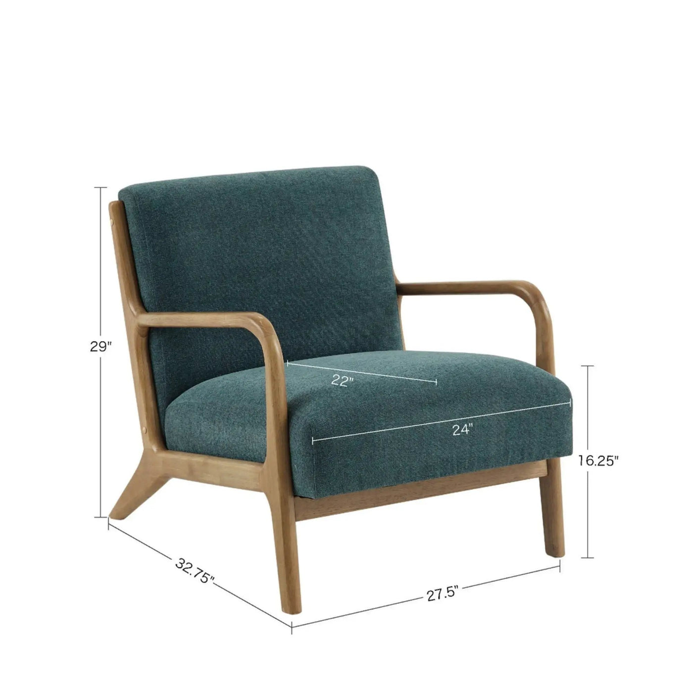 Mid-Century Style Lounge Chair With Upholstered Seat by HouseOfZazla