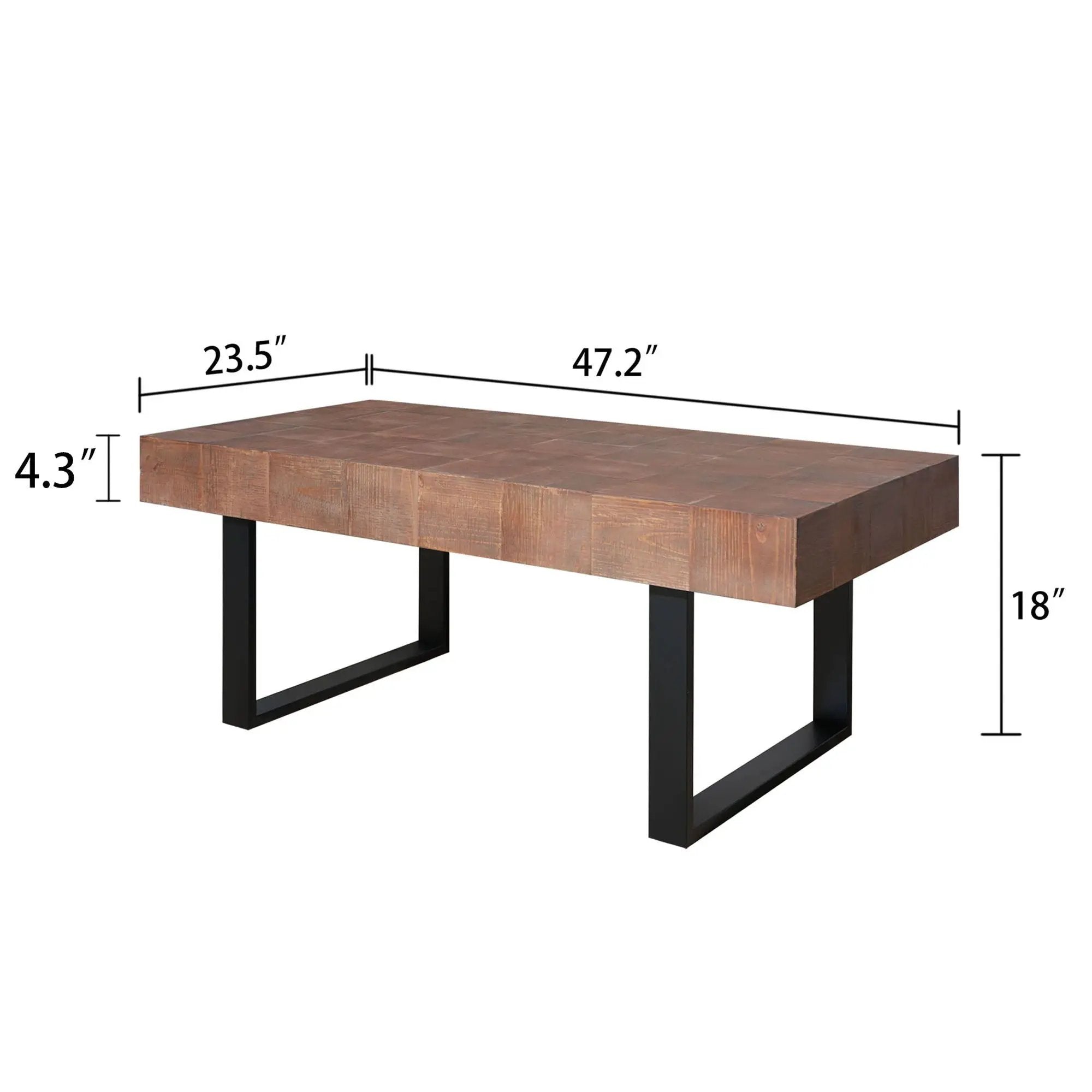 Rectangular Coffee Table With U-Shaped Legs Living Room - Multi by Unique Piece Furniture
