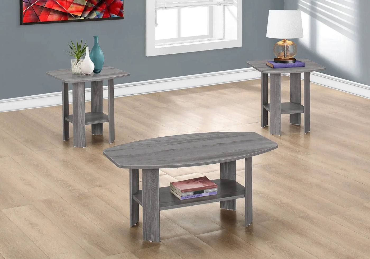Table Set, Coffee, End, Side, Accent For Living Room (Set of 3) by HouseOfZazla