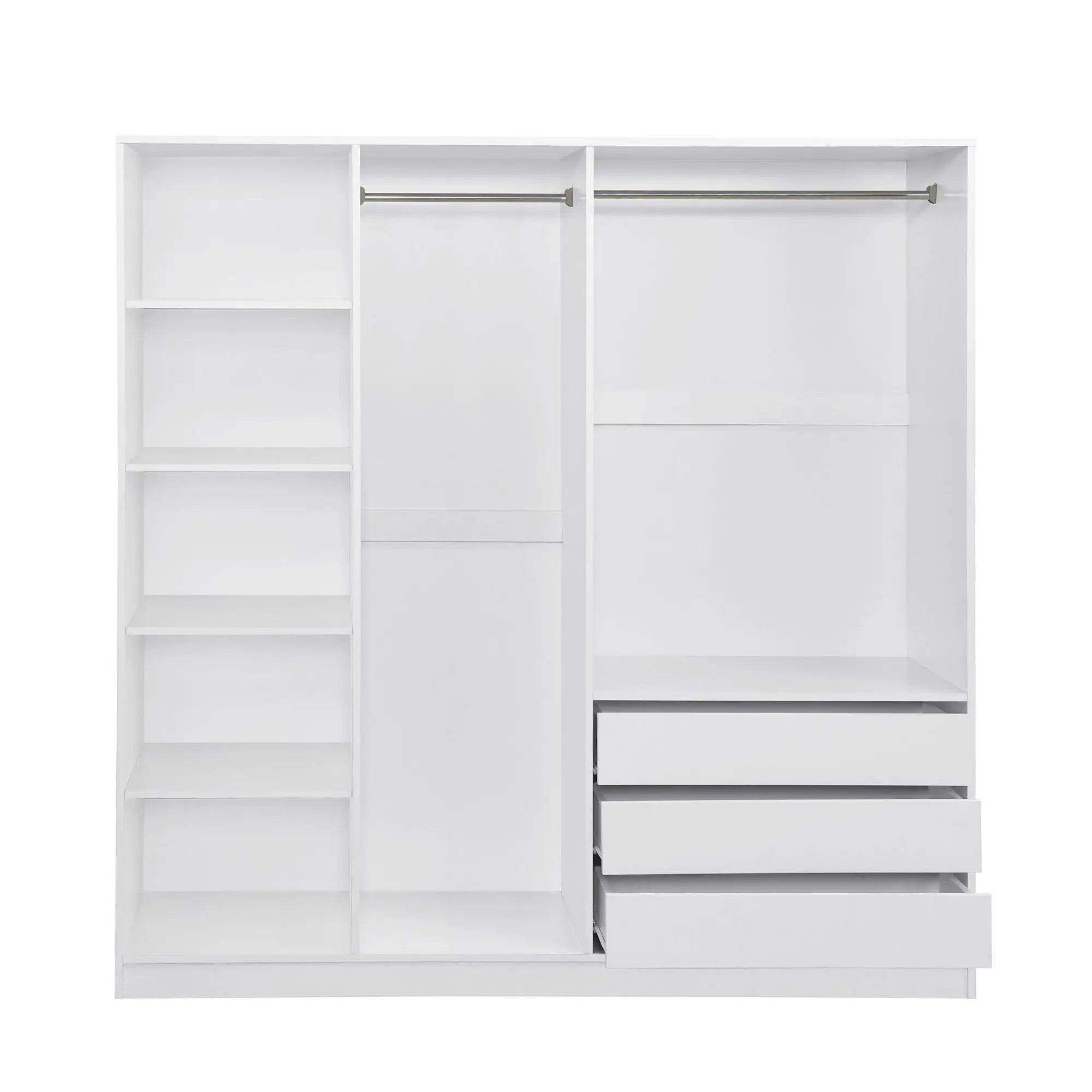 Doorless Storage Wardrobe For Dedroom With Shelves And 3 Drawers by Unique Piece Furniture