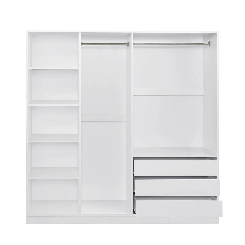 Doorless Storage Wardrobe For Dedroom With Shelves And 3 Drawers by Unique Piece Furniture