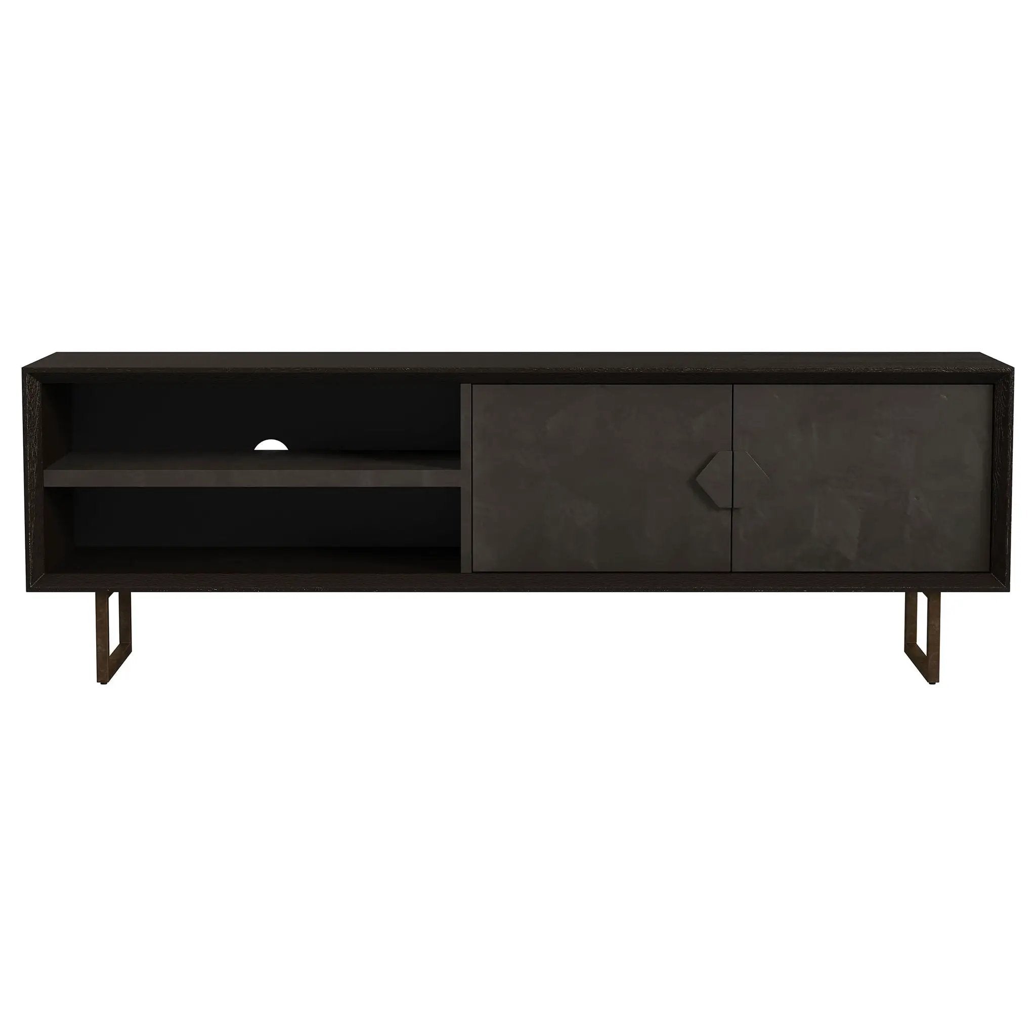 Marsden 2-door Mango Wood 70-inch TV Stand Charcoal Black by Unique Piece Furniture