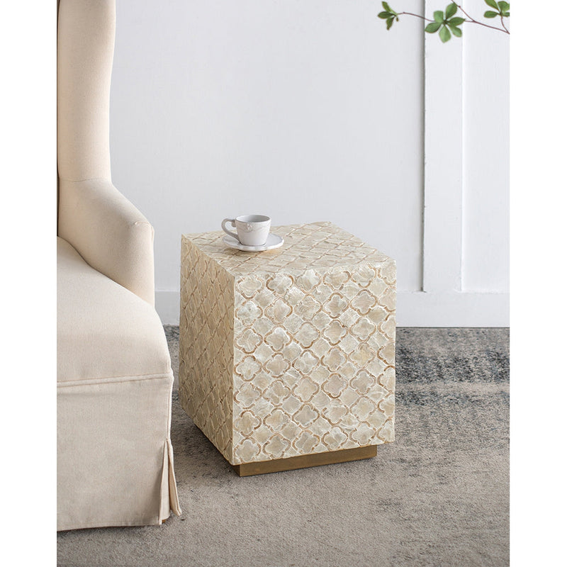 14x14x18" Square Capiz Stool, photo 8 of 10