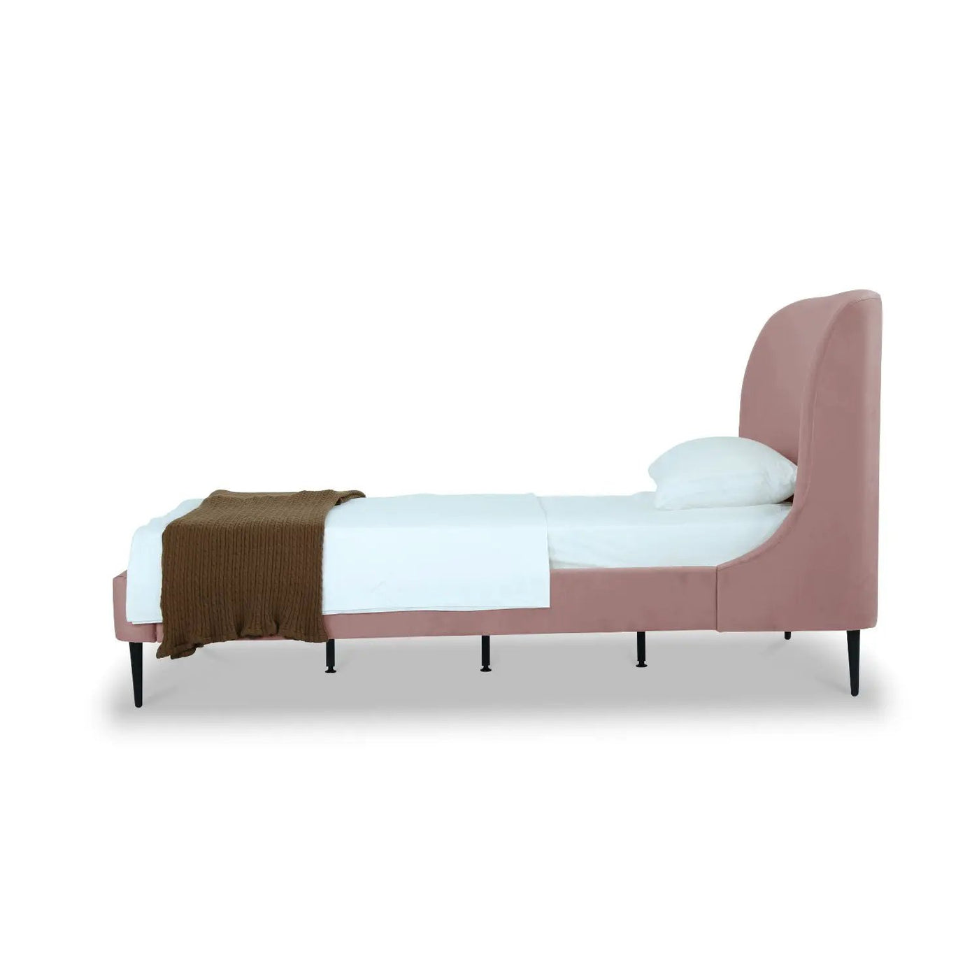 Heather - Upholstered Bed With Curved Headboard by HouseOfZazla