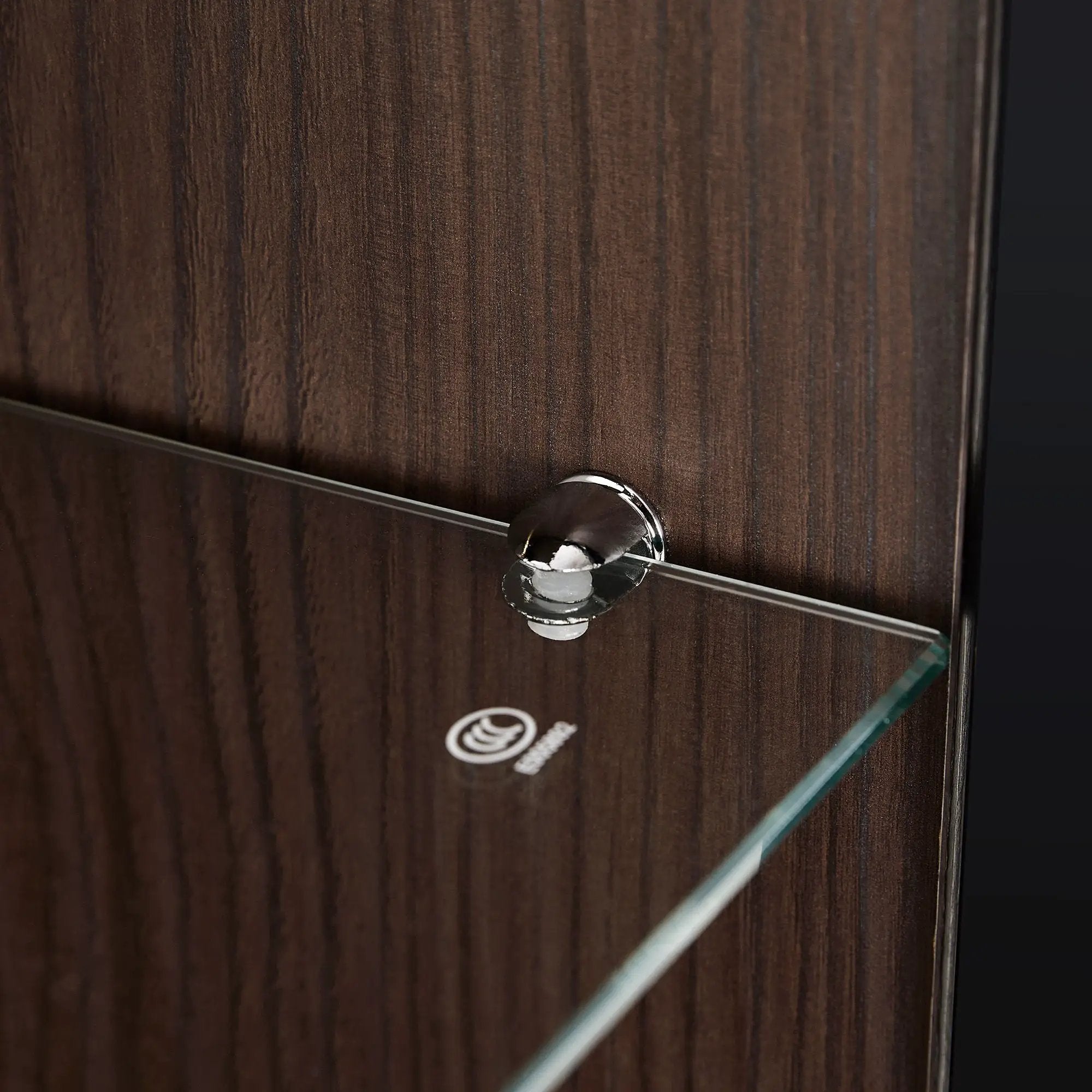 Modern Minimalist Tall Lighted Display Cabinet With Tempered Glass Door - Black / Dark Walnut by HouseOfZazla