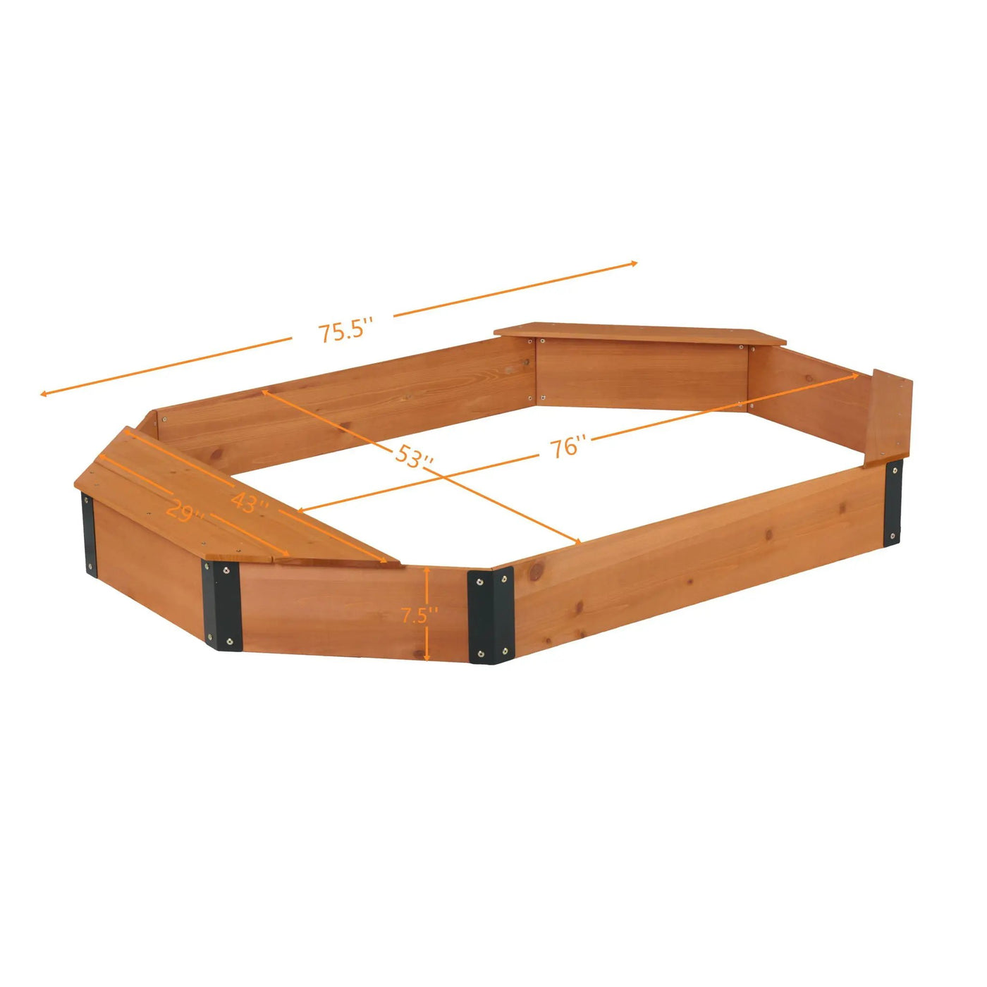 Octagon Sandbox With Storage, Sandpit With Cover And Liner For Backyard by HouseOfZazla