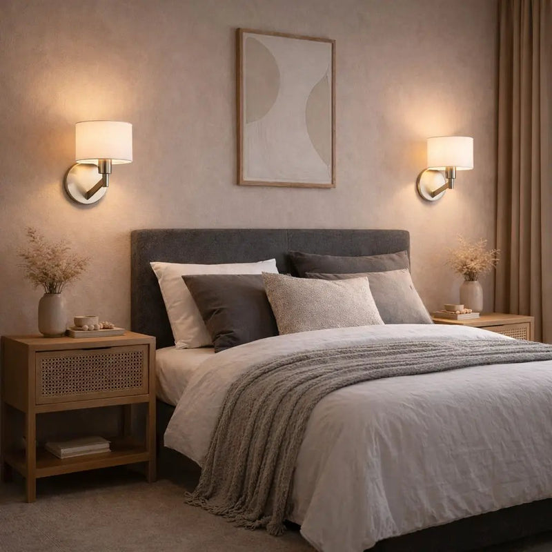 Nebula - Base Wall Lamp With Rotary Switch Shade - Brushed Nickel / Silver / White by HouseOfZazla