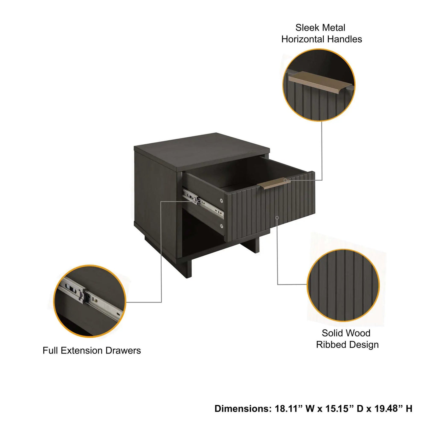 Granville - Nightstand With 1 Drawer by HouseOfZazla