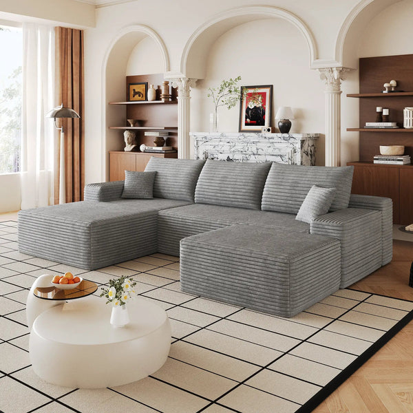 107" Cloud Sectional Sofa with 1 Ottoman, photo 2 of 8