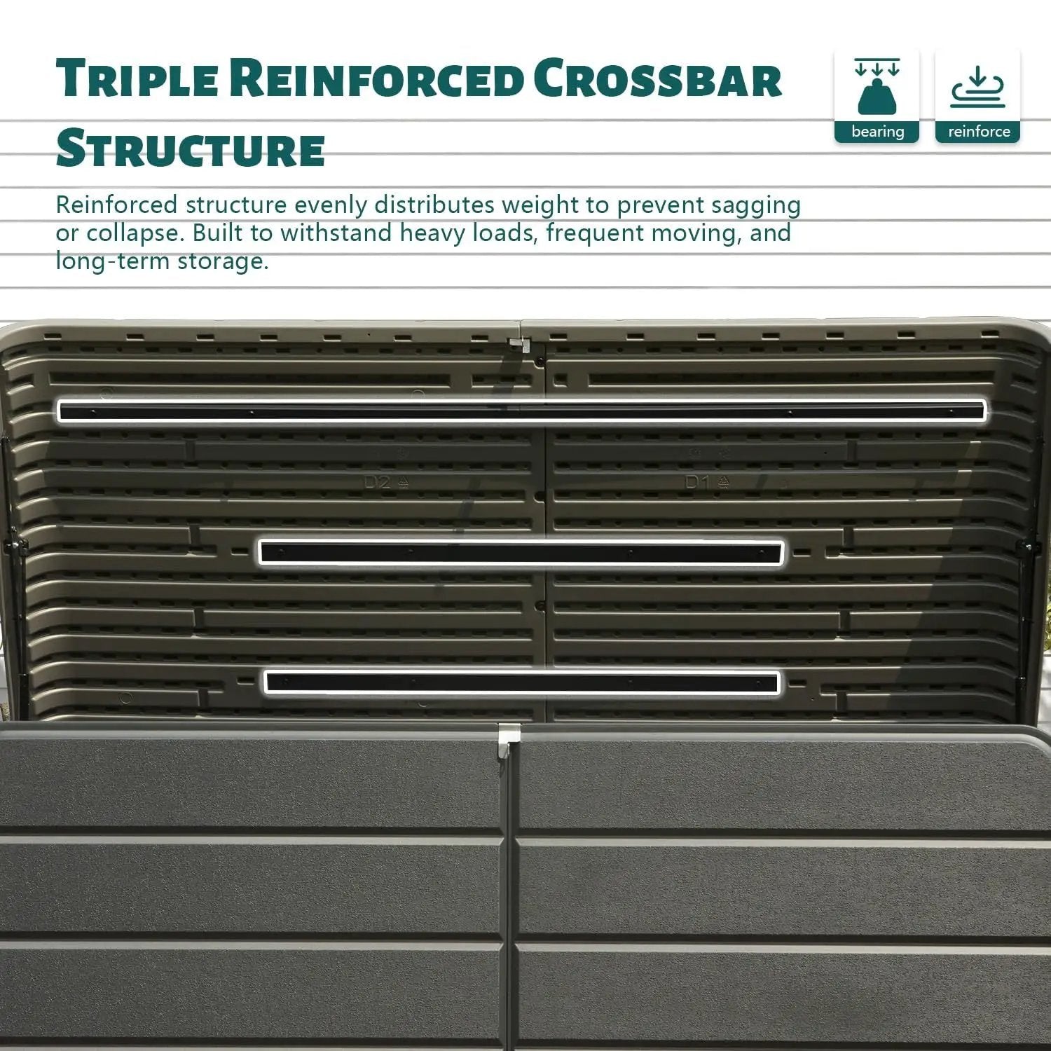 200 Gallon Plastic Deck Box with Lock and Waterproof Lid by HouseOfZazla