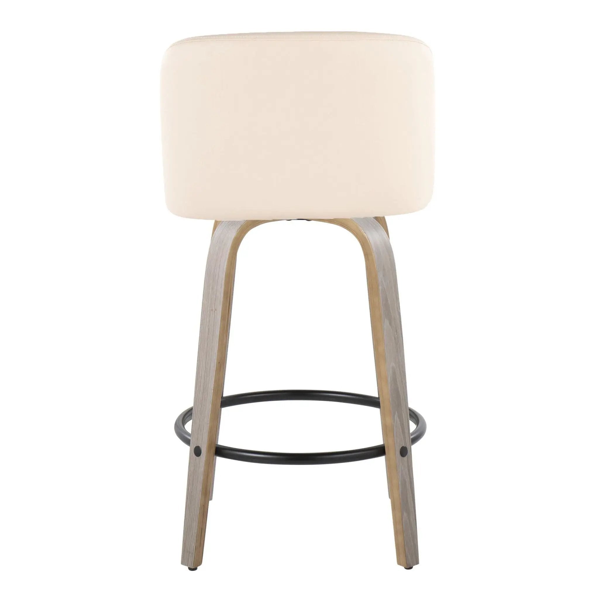 Toriano - Contemporary Fixed Height Counter Stool With Swivel & Round Footrest (Set of 2) by Unique Piece Furniture