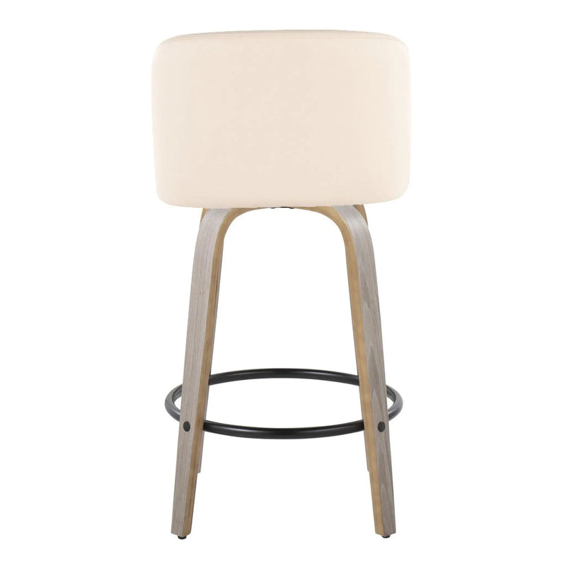 Toriano - Contemporary Fixed Height Counter Stool With Swivel & Round Footrest (Set of 2) by Unique Piece Furniture