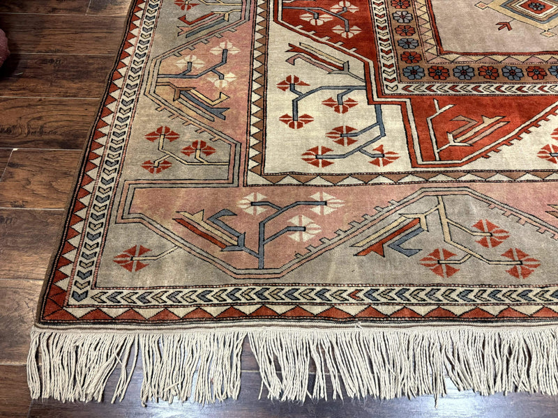 Large Turkish Milas Rug 10x13, Gray, Vintage, Wool on Wool by Jewel Rugs