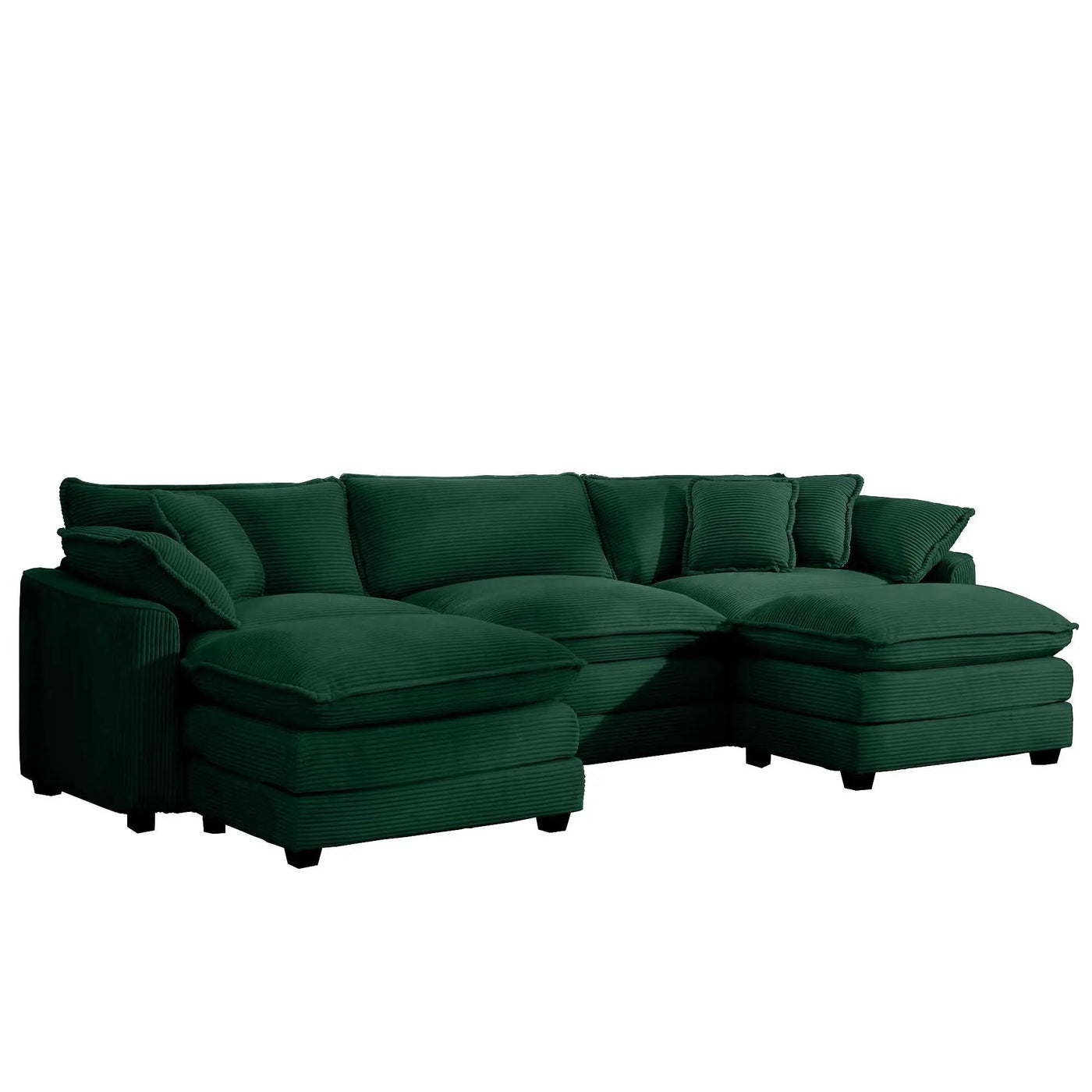 Modern Oversized Modular Cushion Sofa With Ottoman, Low Back, Deep Seating Sofa Set by HouseOfZazla