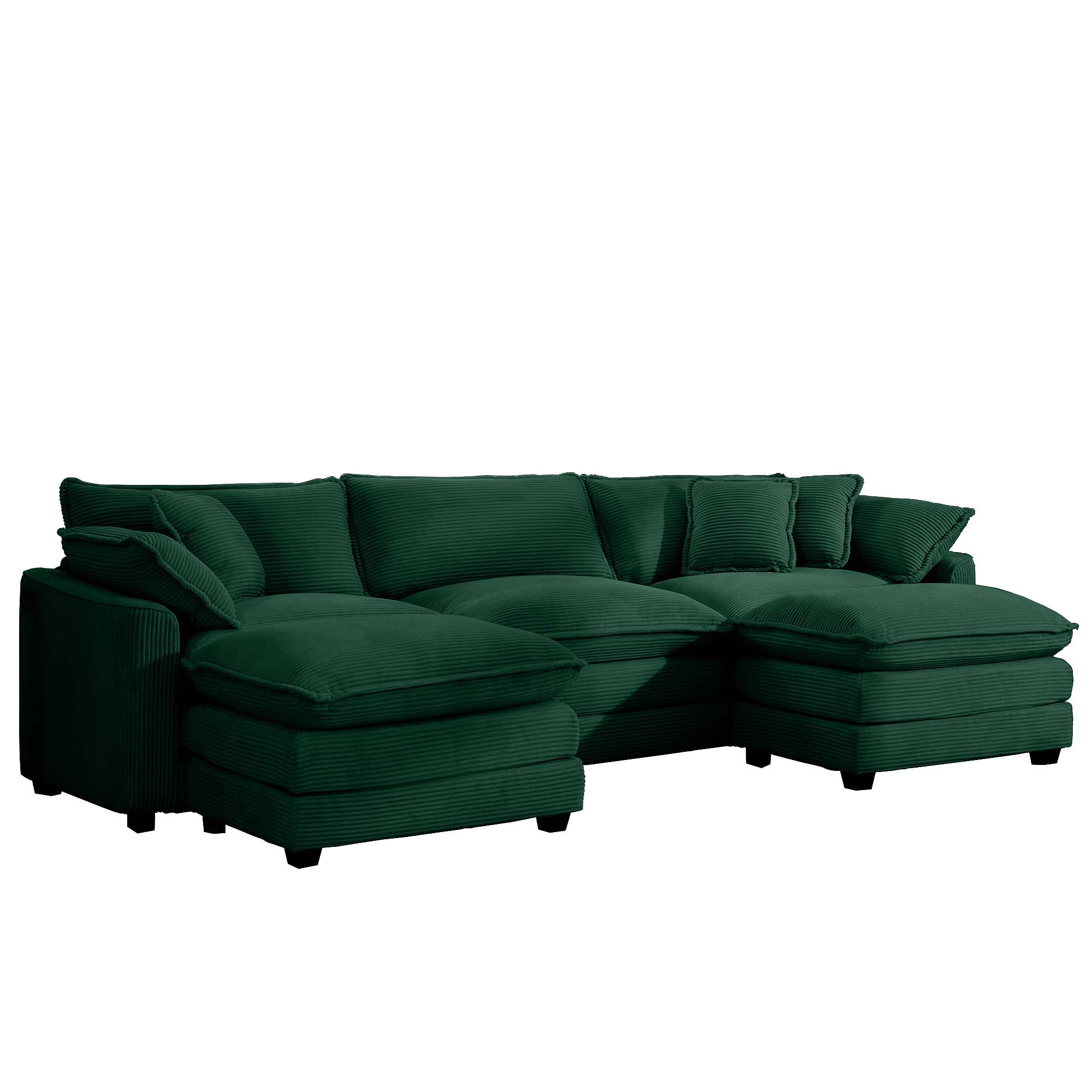 Modern Oversized Modular Cushion Sofa With Ottoman, Low Back, Deep Seating Sofa Set by Unique Piece Furniture
