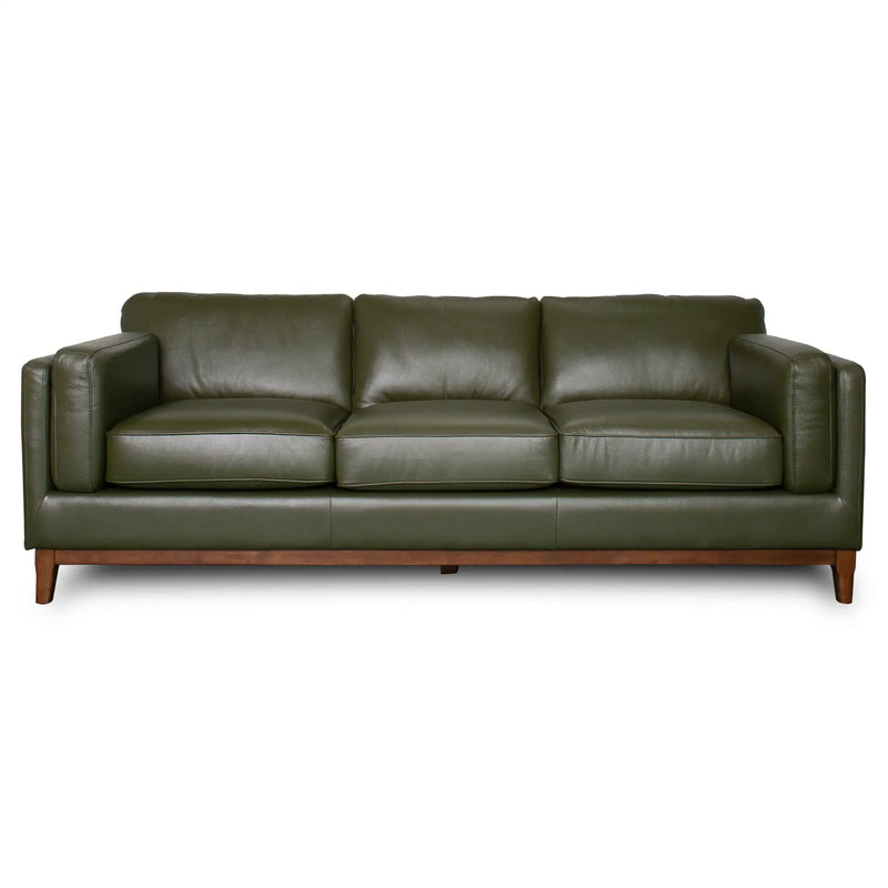 Raleigh Sustainable Wood 3-Seater Top Grain Genuine Leather Sofa by HouseOfZazla