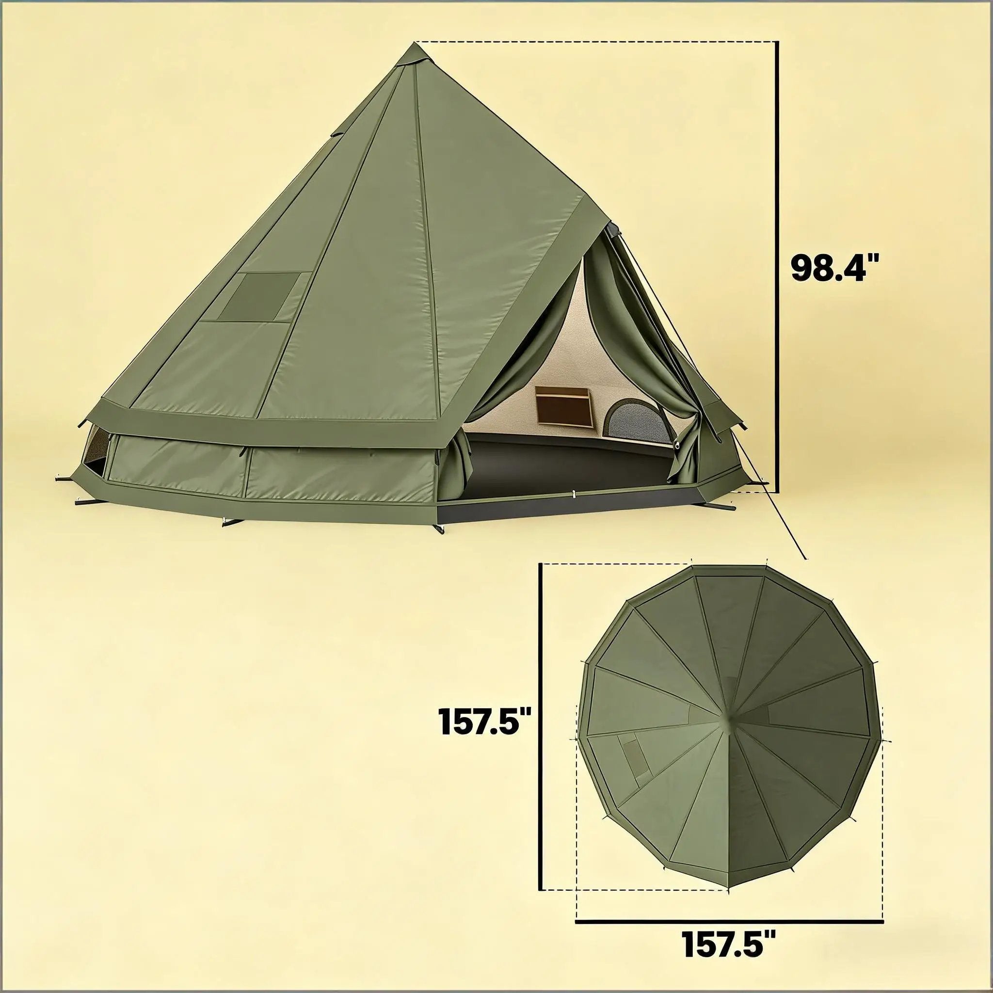 Outdoor Waterproof Teepee Camping Tent by HouseOfZazla