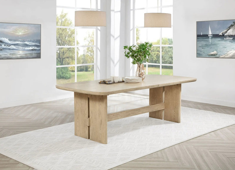 Kailani 110-inch Rectangular Wood Dining Table Beige Oak by Unique Piece Furniture