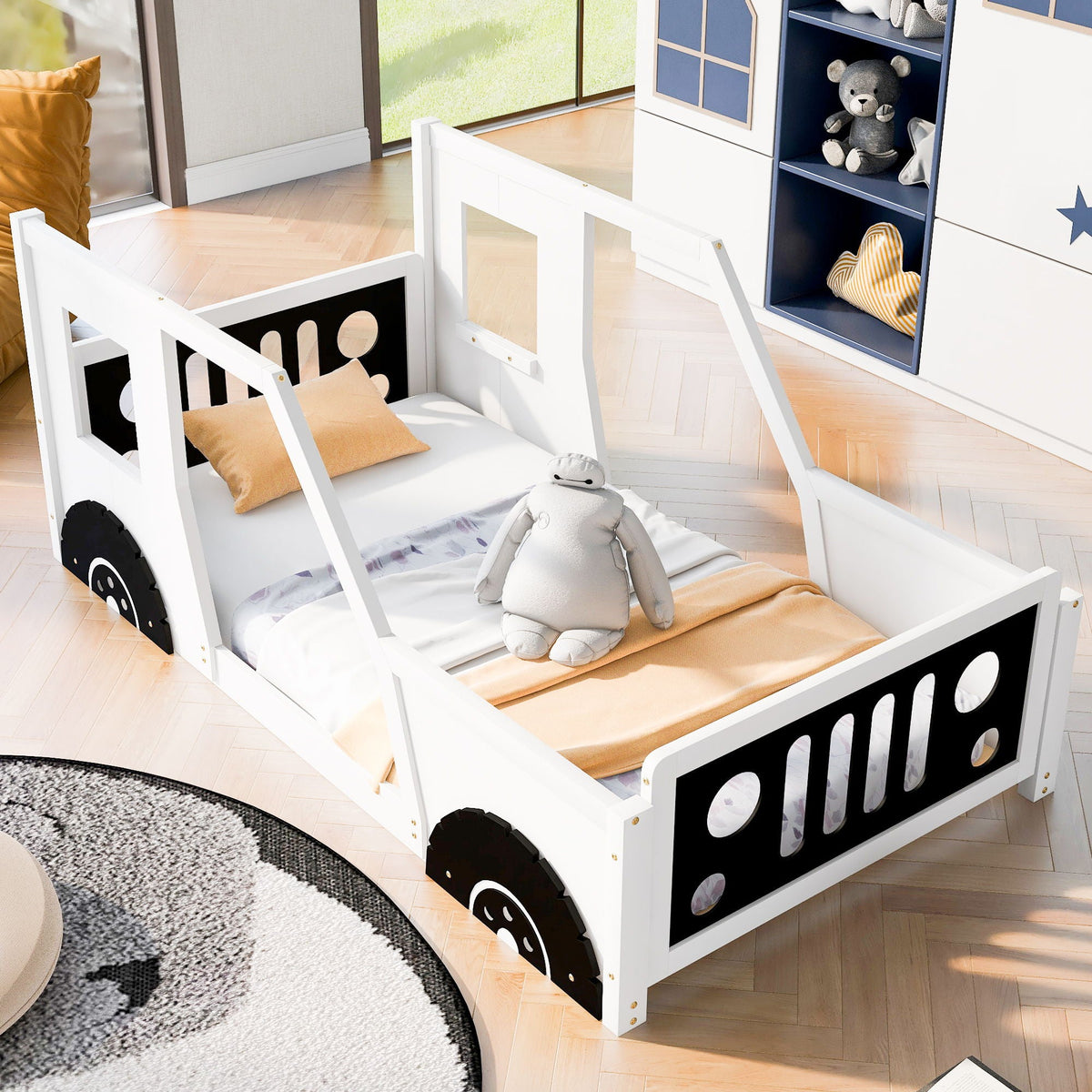 Classic Car Shaped Platform Bed with Wheels - Twin or Full Size, photo 20 of 40