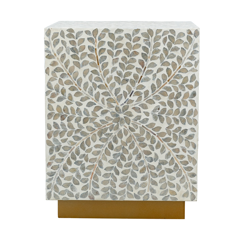 14" Square Accent Stool With Capiz Shell Finish, photo 3 of 8