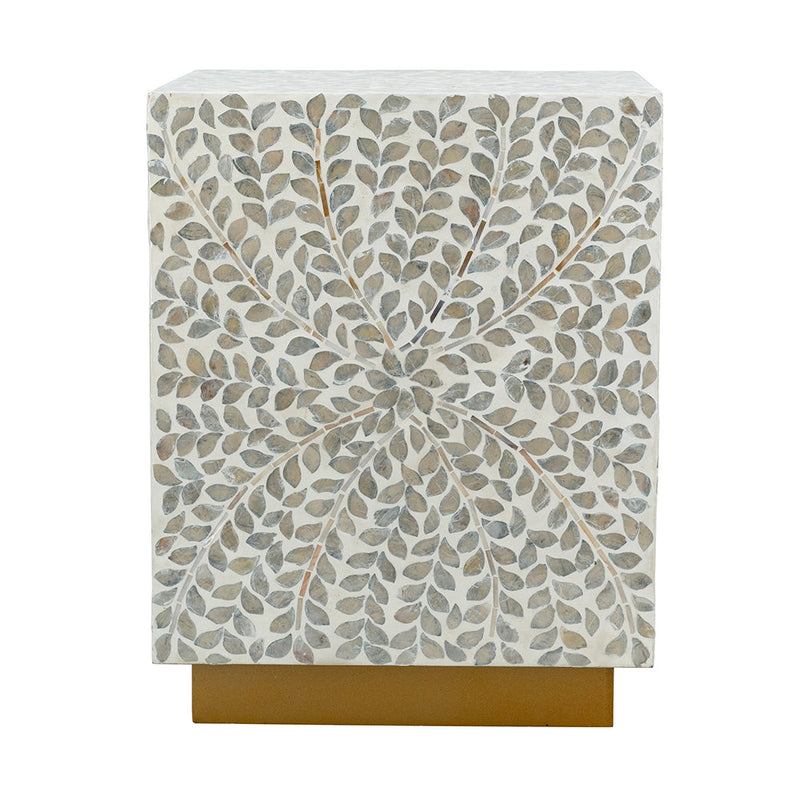 14" Square Accent Stool With Capiz Shell Finish, photo 3 of 8