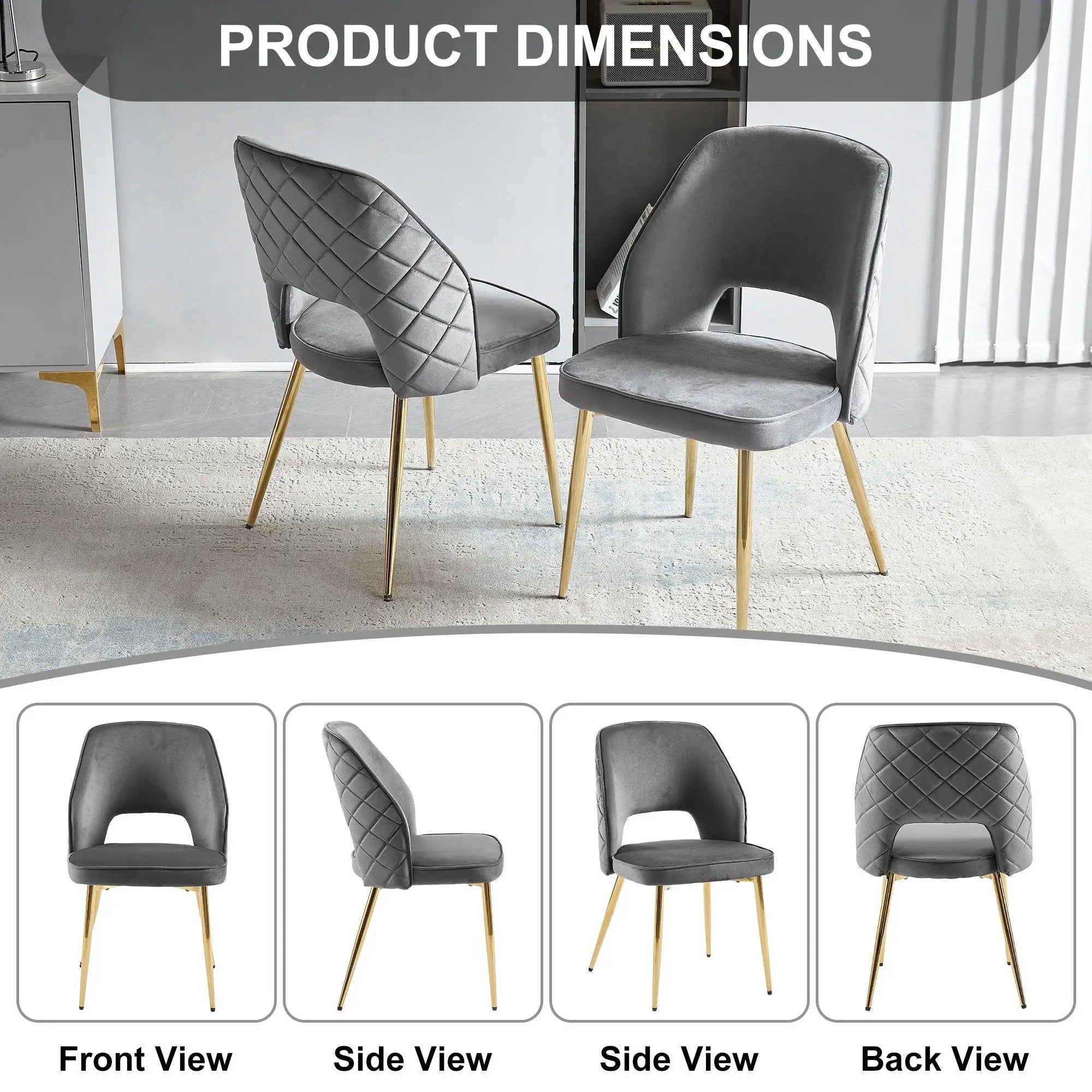 Dining Chairs With Metal Legs And Hollow Back Upholstered Dining Chairs by HouseOfZazla