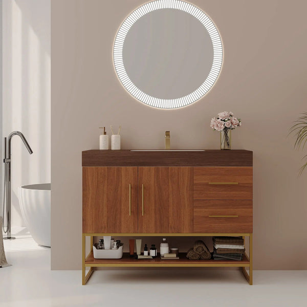 36" Modern Free-Standing Bathroom Vanity with Seamless Ceramic Sink, photo 2 of 10