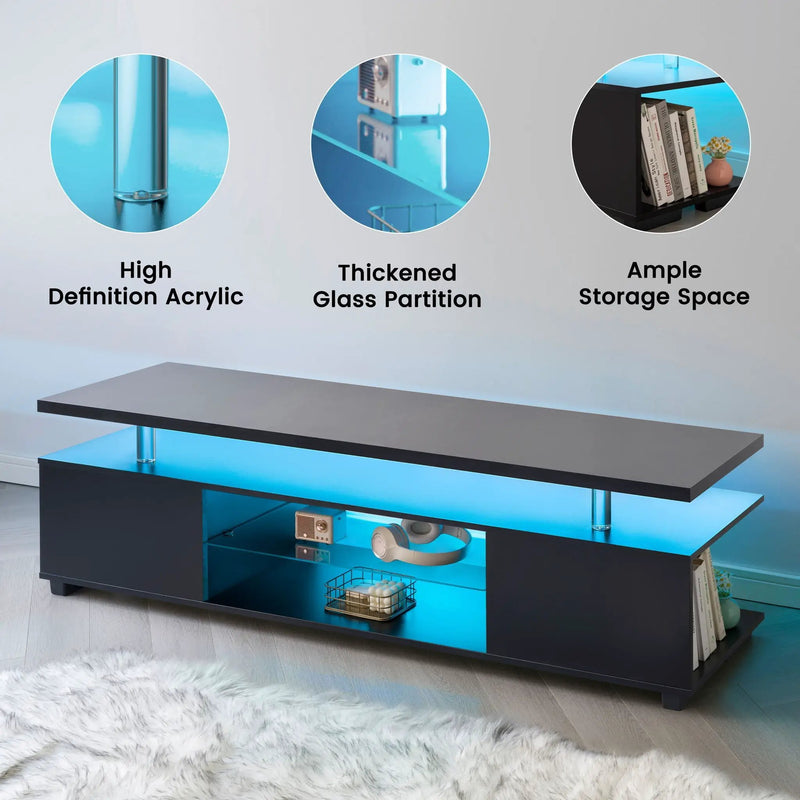 TV Stant With LED And Large Side Cabinet by Unique Piece Furniture
