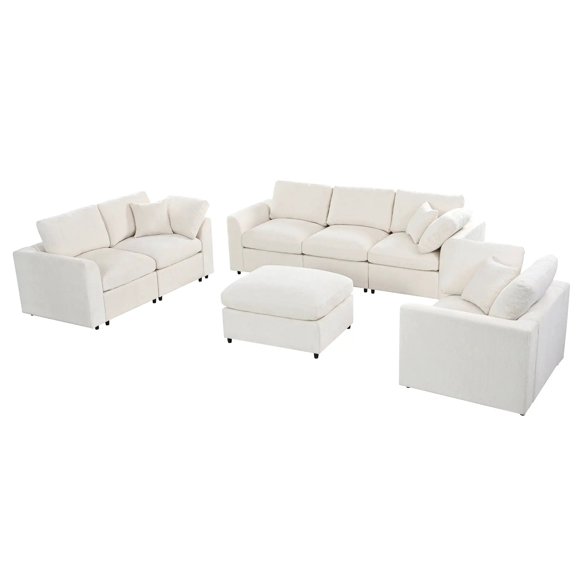 U-Style 4-Piece Modular Sofa Set by HouseOfZazla