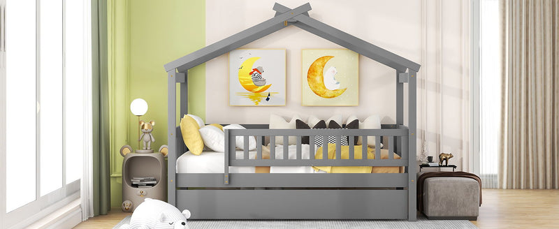 Creativity House Bed With Twin Size Trundle by HouseOfZazla