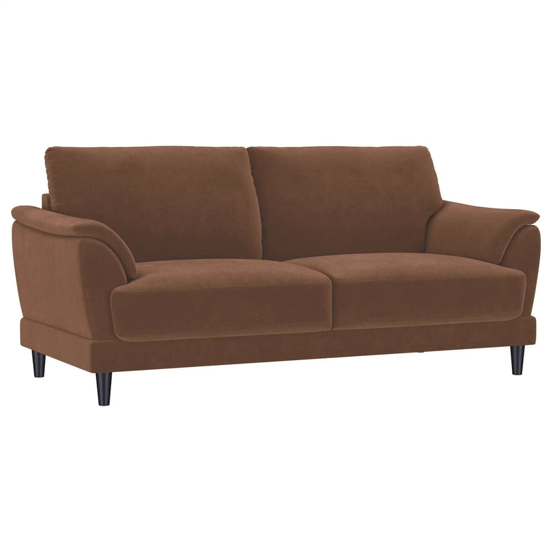 Dania - 2 Piece Upholstered Crescent Arm Sofa Set - Rust by HouseOfZazla