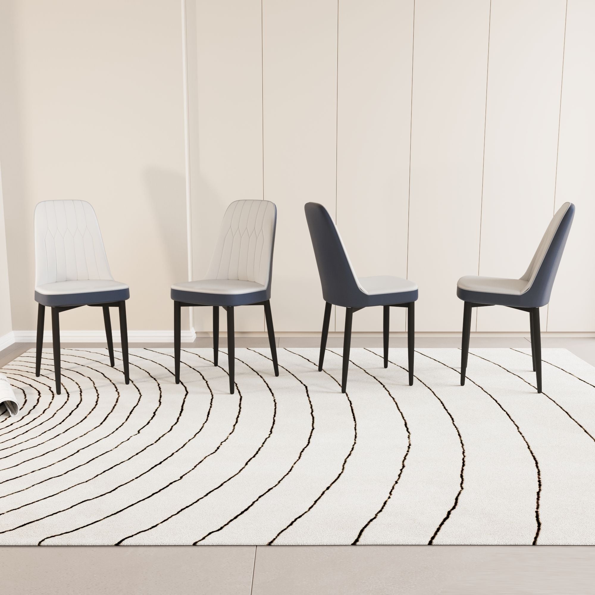 Modern Dining Chair With Cushions And Metal Legs by Unique Piece Furniture