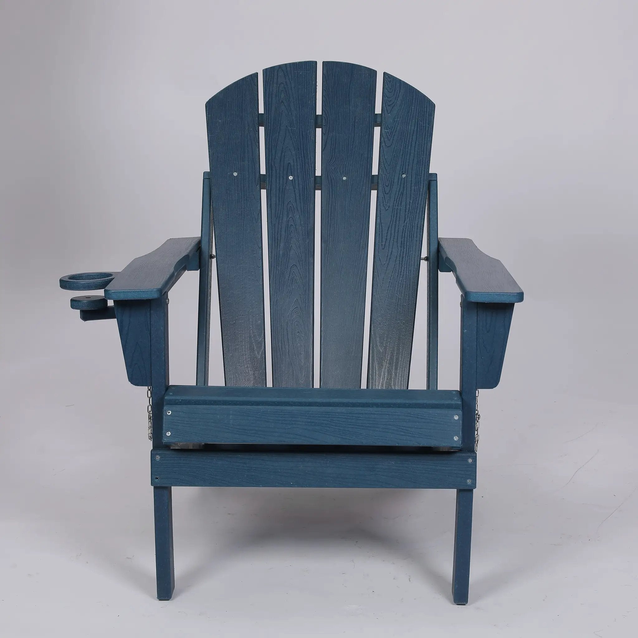 Folding Adirondack Chair with Dual Cup Holder - Navy Blue by HouseOfZazla