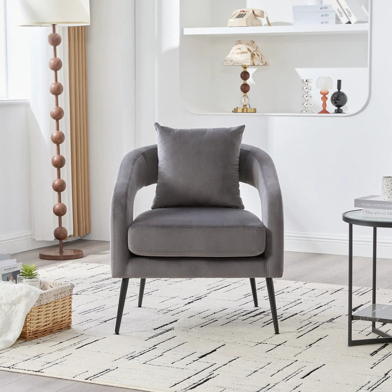 Open Back Accent Chair, Round Sofa Lounge Armchair by Unique Piece Furniture