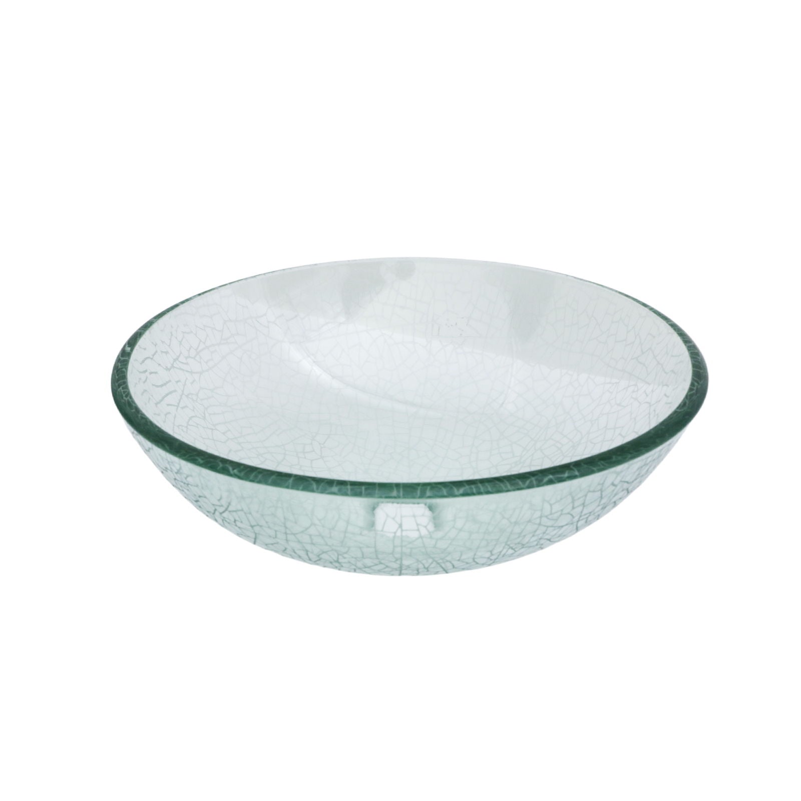 Crackle Vessel Sink, Round Bowl With Pop Up Drain - Clear by HouseOfZazla