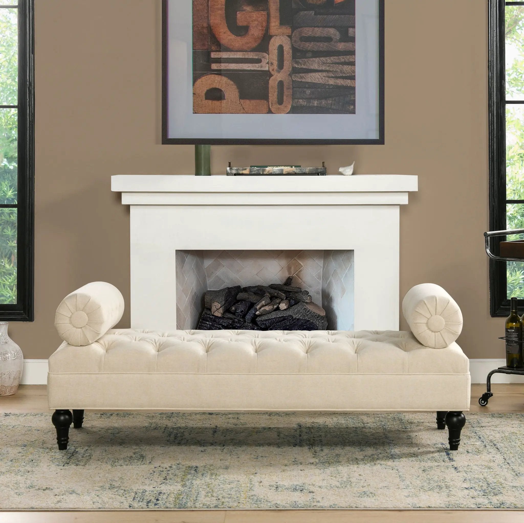 Lewis Bolster - Arm Entryway Bench by HouseOfZazla