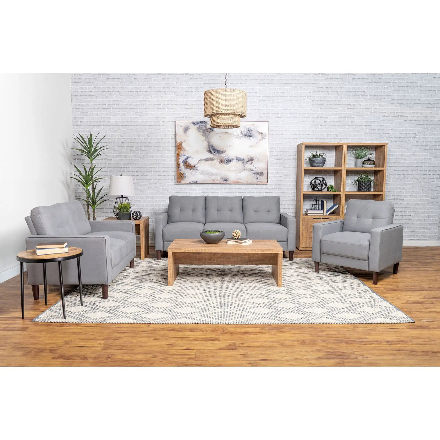 Harvey - Tufted Loveseat With Track Arm Design by HouseOfZazla