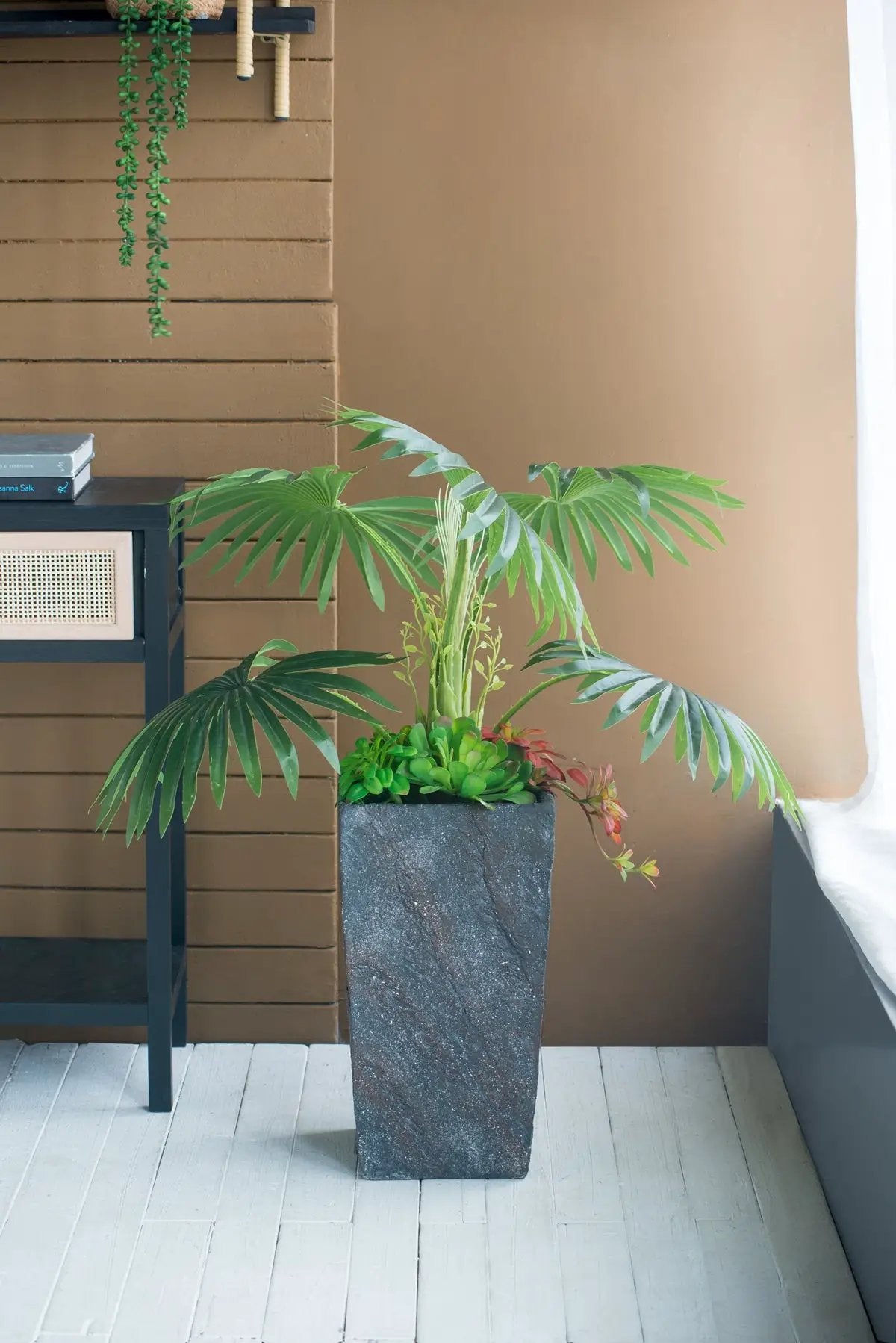 9.4x9.4x18.1" Cement Planter Large by HouseOfZazla