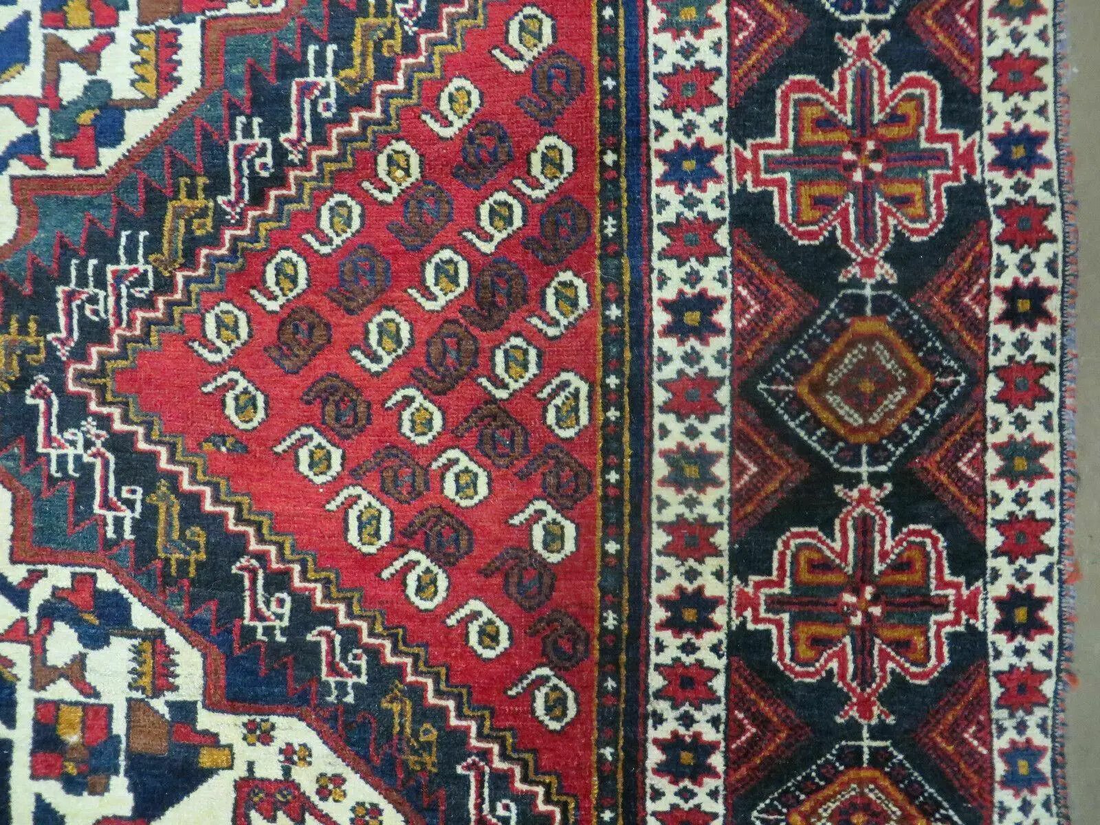 4' X 5.5' Vintage Handmade Turkish Tribal Wool Rug Medallion Nice by Jewel Rugs