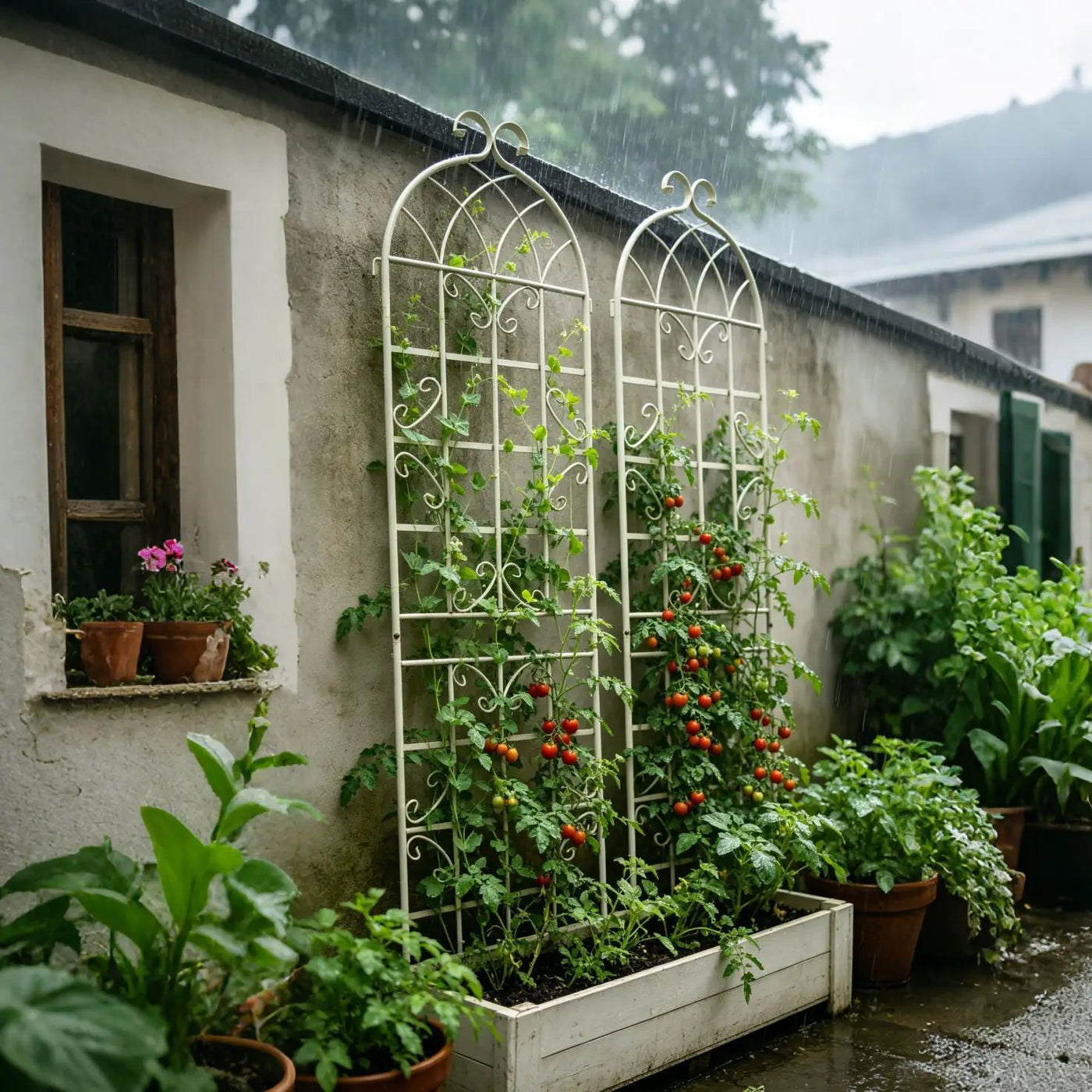 Metal Garden Rustproof Trellis For Climbing Plants Outdoor Flower Support by HouseOfZazla