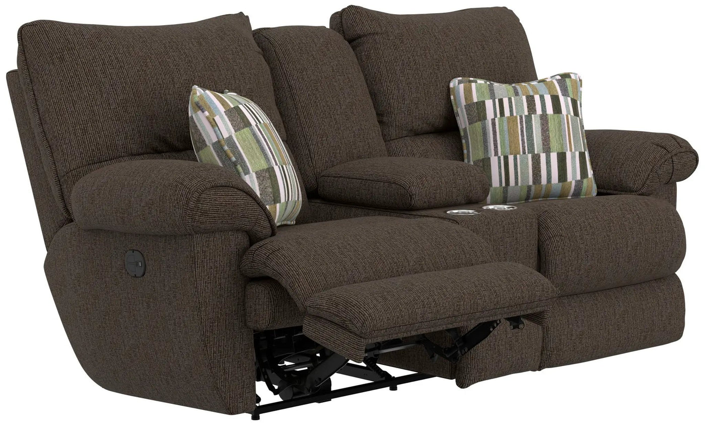 Lenny - Power Lay Flat Reclining Console Loveseat by Unique Piece Furniture