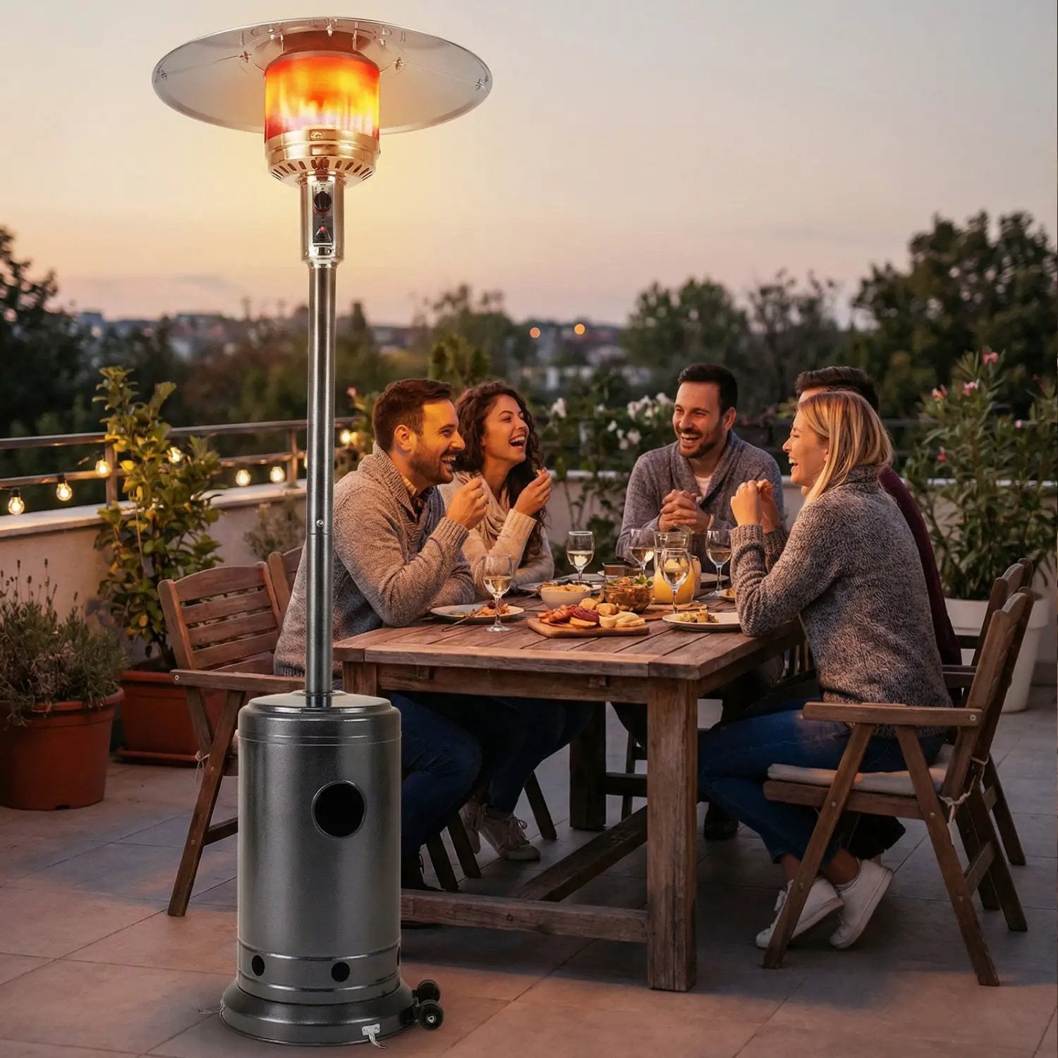 50 000 BTU Patio Propane Gas Heater with Stainless Steel Burner by DirectDeals