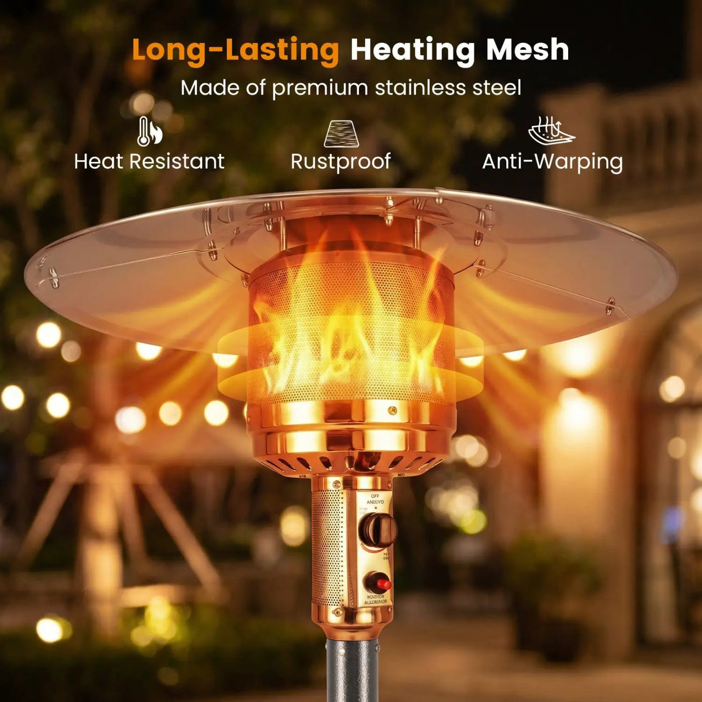 50 000 BTU Patio Propane Gas Heater with Stainless Steel Burner by DirectDeals