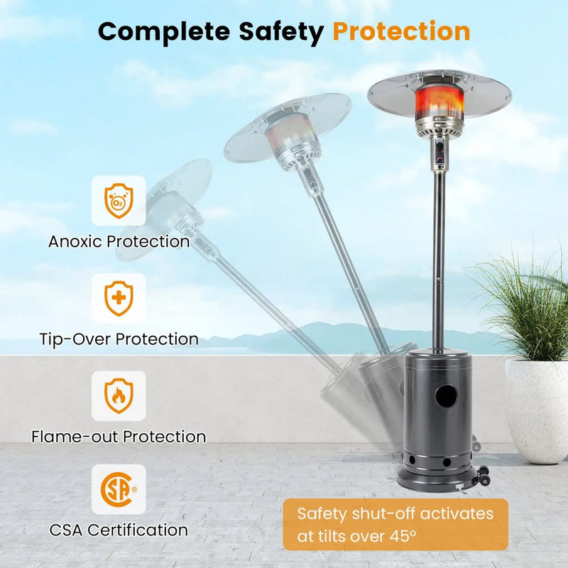50 000 BTU Patio Propane Gas Heater with Stainless Steel Burner by DirectDeals