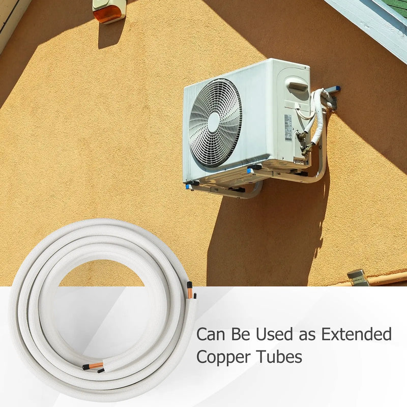 50 Feet Mini Split Line Set with 1/4 Inch and 1/2 Inch O.D. Copper Pipes Tubing by DirectDeals