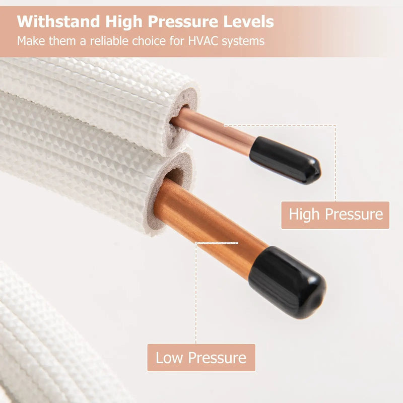 50 Feet Mini Split Line Set with 1/4 Inch and 1/2 Inch O.D. Copper Pipes Tubing by DirectDeals
