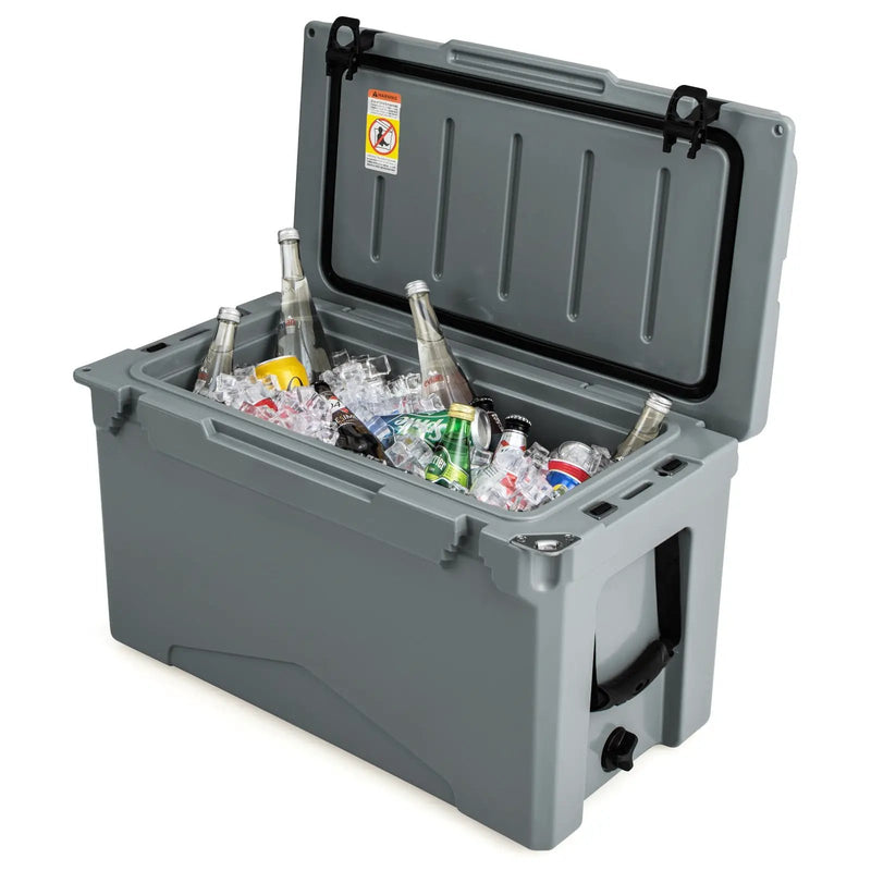 50 QT Rotomolded Cooler Insulated Portable Ice Chest with Integrated Cup Holders by DirectDeals
