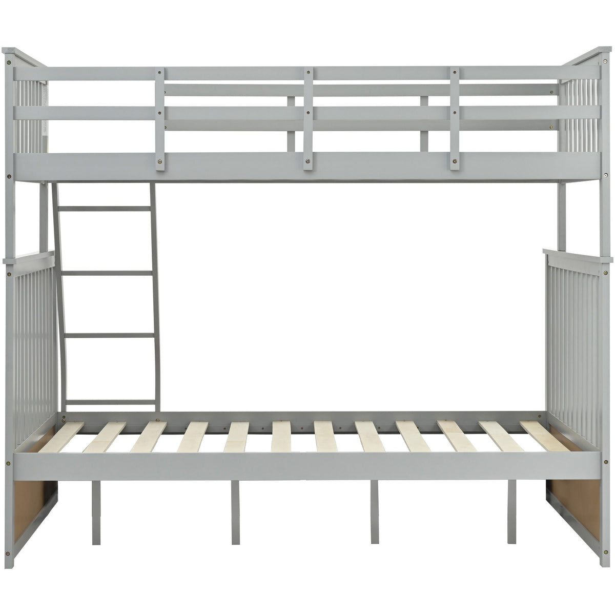Twin over Full Bunk Bed with Ladder and Safety Guard Rails – Dark Gray or Dark Brown, photo 18 of 40