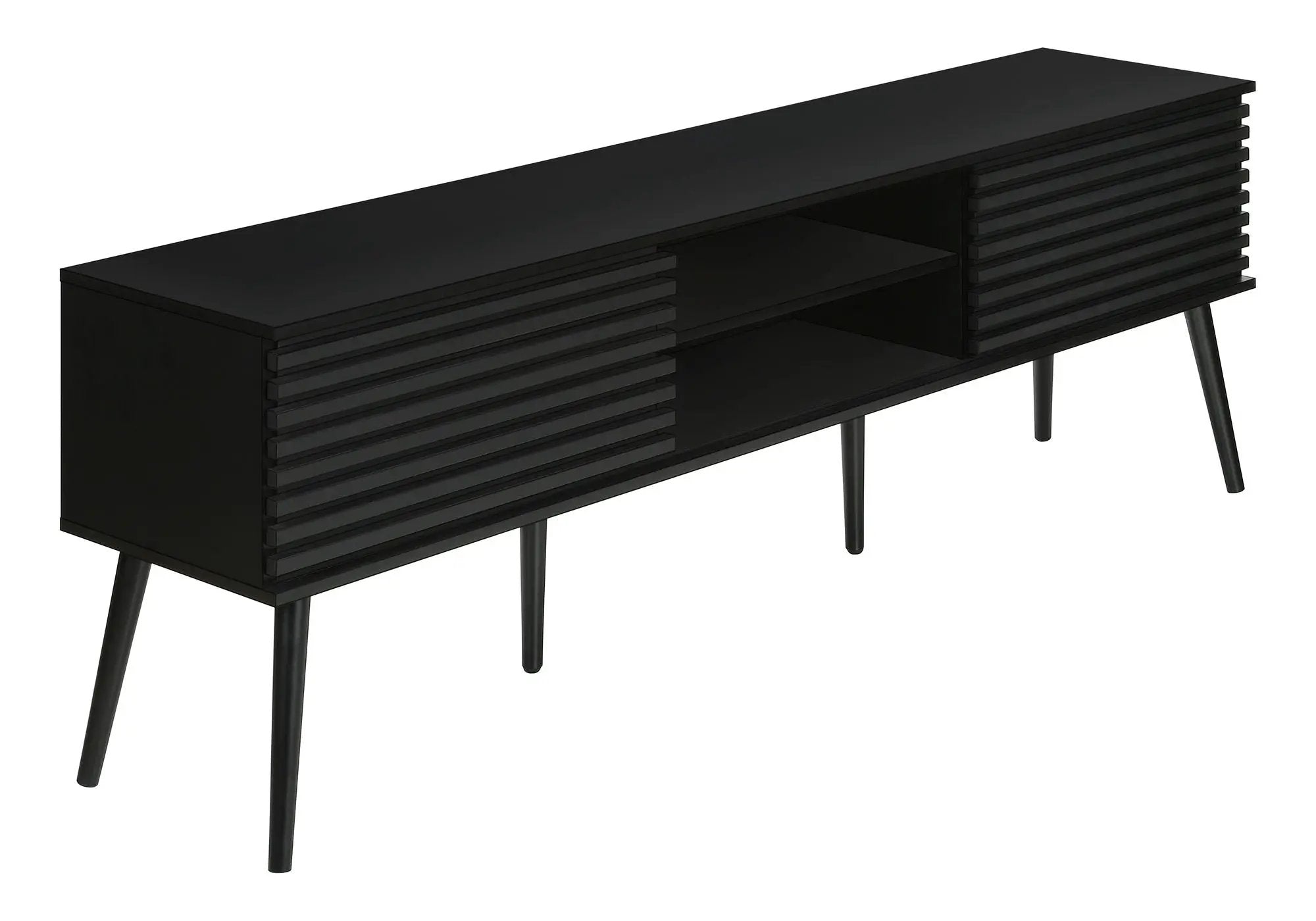 Contemporary 72-Inch Black TV Stand with Storage by HouseOfZazla